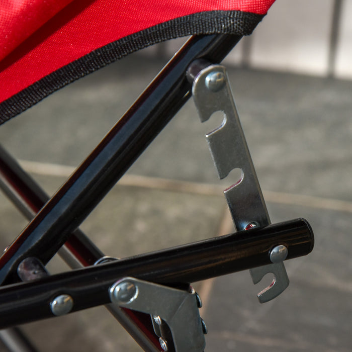 Chaise Longue D'exterieur Adjustable Outsunny, Rouge