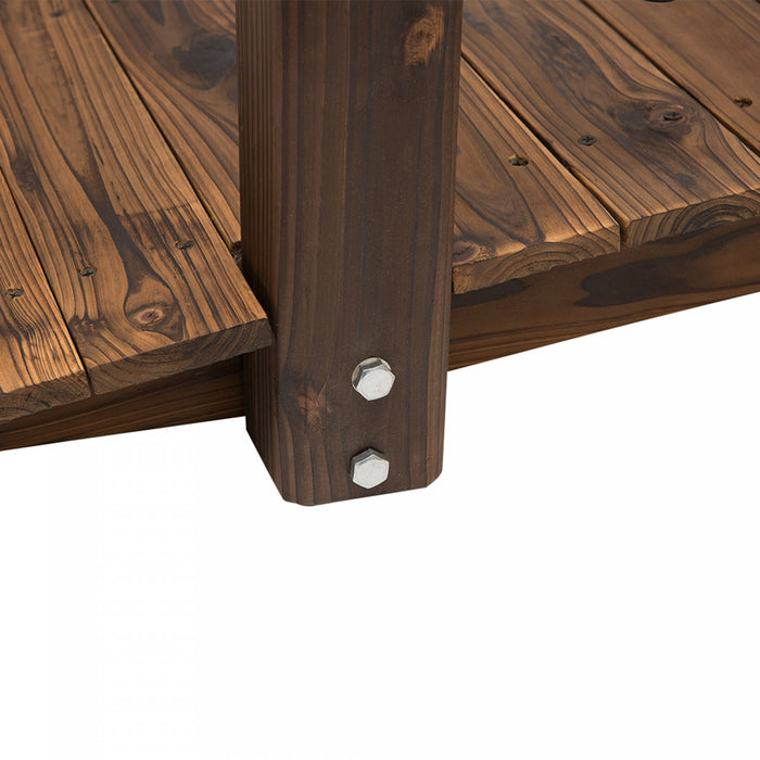 Outsunny - Pont De Jardin 59\" Courbe En Bois Teinte, Sapin Et Metal