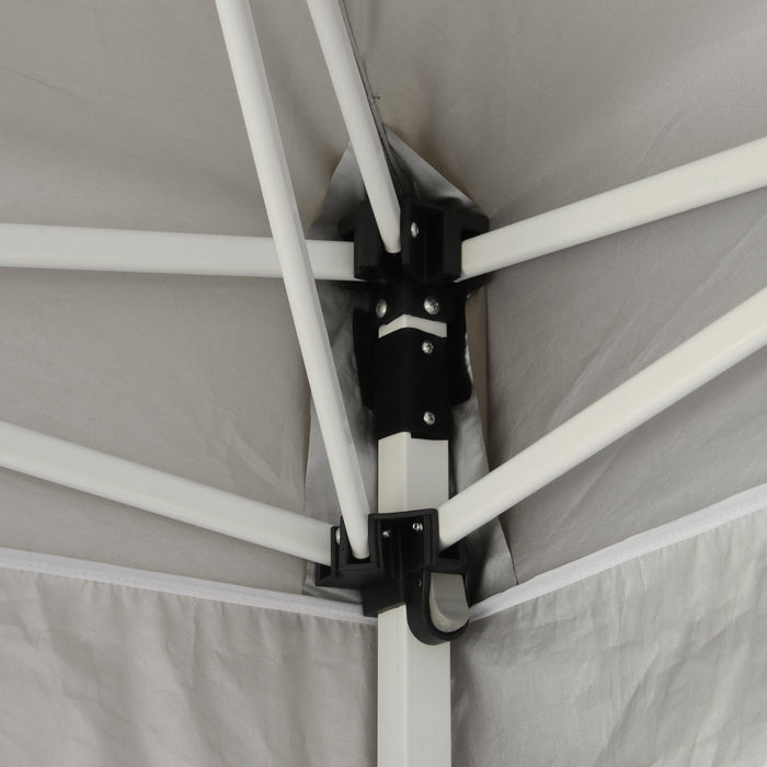 Outsunny 9.8' X 9.8' Pop Up Gazebo Tente Pliable Avec Sac De Transport Et Roues Parois Laterales En Maille Et Hauteur Reglable A 3 Niveaux Pour L'exterieur Le Jardin La Fete Et Le Patio Gris