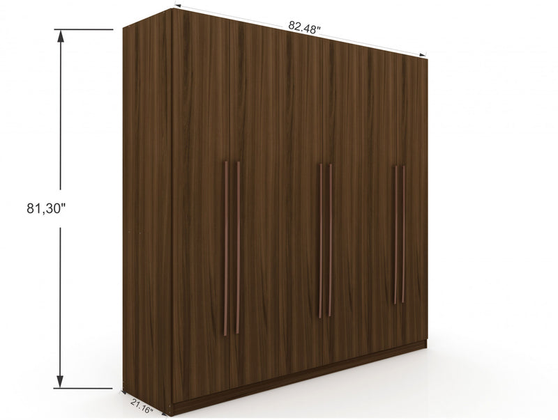 Armoire contemporaine moderne Gramercy 208 cm en brun chataigne