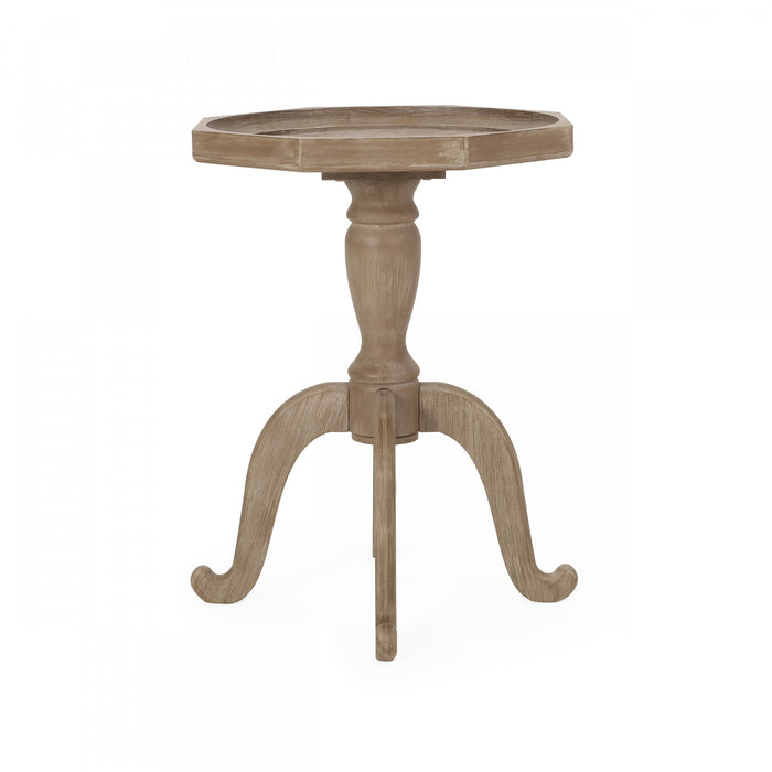 Table D’appoint Traditionnelle Roberta Avec Piètement En Pattes D’araignée, Finition Bois Flotté