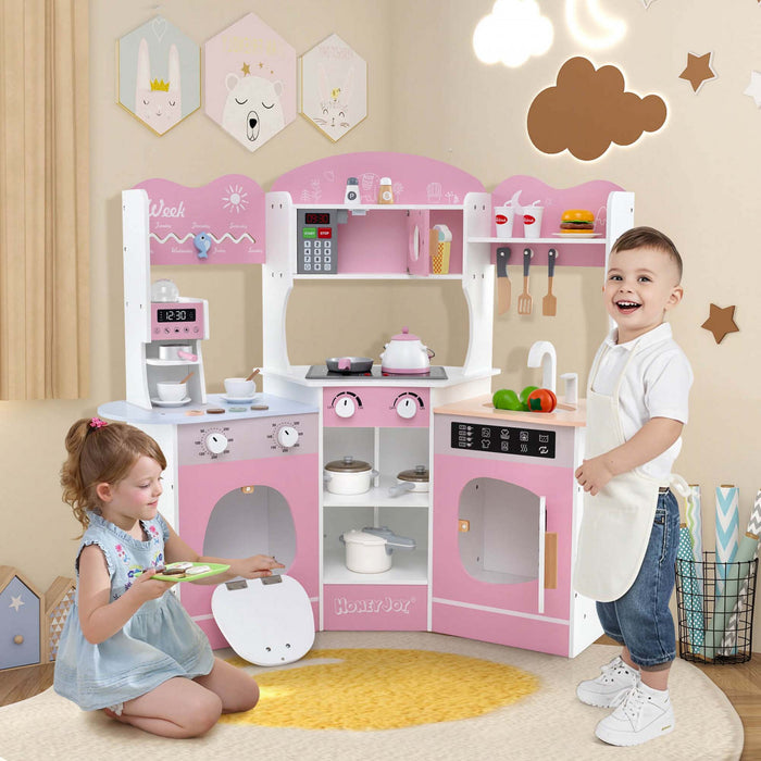 Honeyjoy Coin Cuisine Jeu Avec Machine A Cafe Four Micro-ondes Machine A Laver Rose