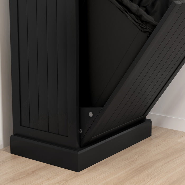 HOMCOM Armoire de poubelle inclinable de cuisine, armoire de recyclage