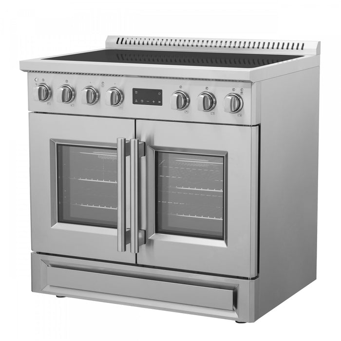 Cuisiniere a induction Torino de 36 po avec portes francaises, acier inoxydable – FFSIN0950-36