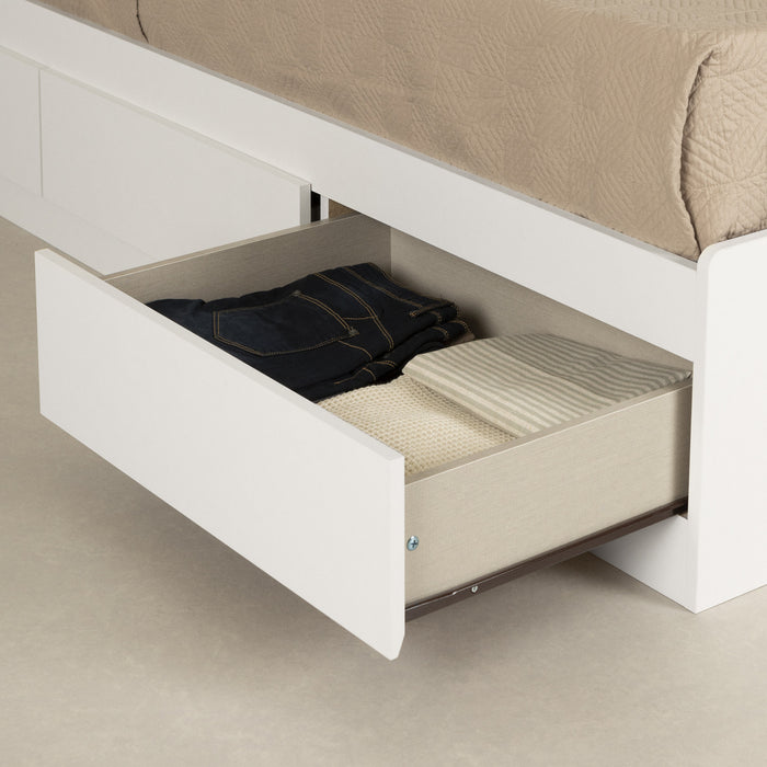 Fusion Ensemble Lit Matelot Et Tete De Lit Bibliotheque Blanc Solide, De Meubles South Shore