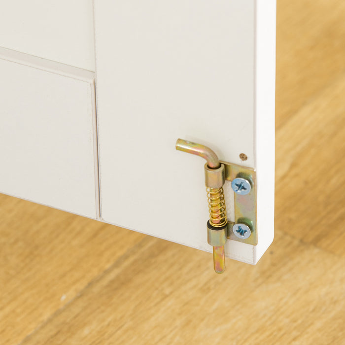 Pawhut Cage Pour Chien En Bois Avec Fenetres Multi-usage Portes Verrouillables Base Surelevee Pour Chiens De Petite Et Moyenne Taille Blanc