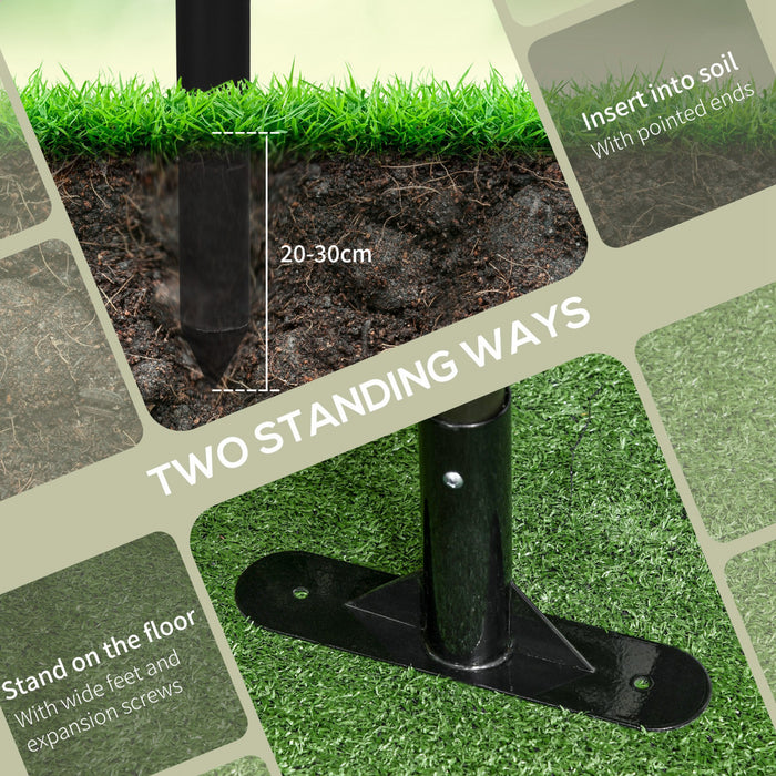 Outsunny Cloture de jardin avec piquets de 4pi, cloture avec pieds, marron