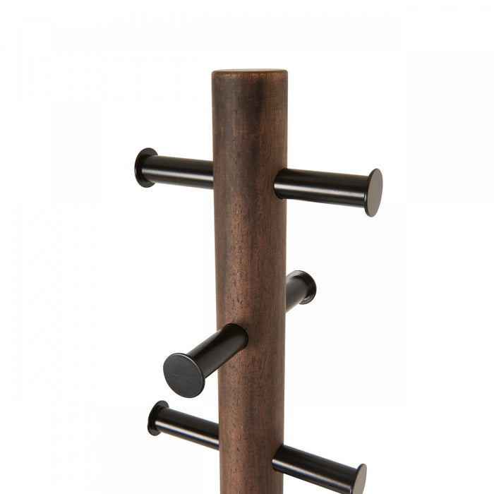 Portemanteau moderne Pillar de Umbra en bois - noir et noyer