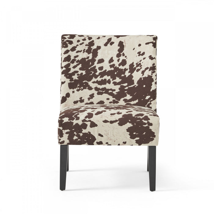 Lot De 2 Fauteuils D’appoint Oliver En Tissu aspect lin Avec Pieds En Bois D’hévéa - Marron Et Blanc