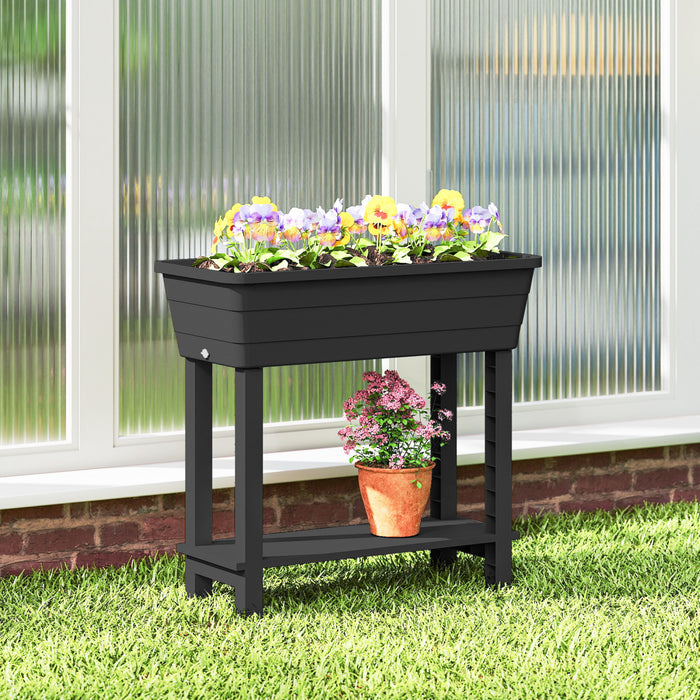 Outsunny Lit de jardin sureleve a arrosage automatique 41 L, Noir