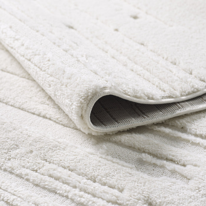 Carpette à poil long Quinto crème à motif de vagues - 2 pi 7 po x 8 pi