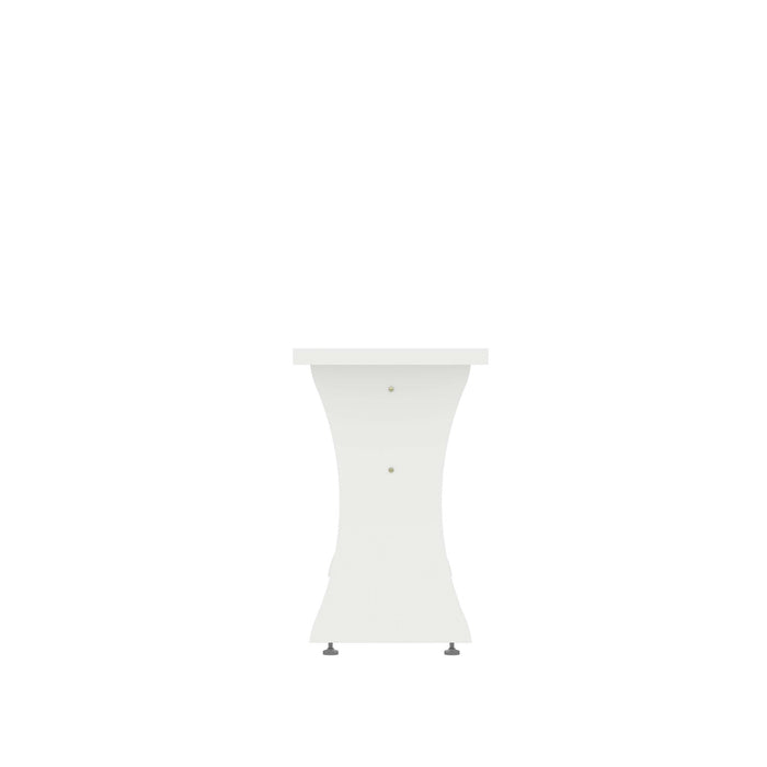 Banc de salle a manger Coney style milieu du siecle en blanc - Lot de 2