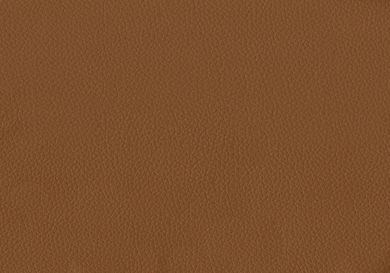 Causeuse Rembourre, 58\" L, Aspect Cuir Marron, Pieds En Bois De Noyer, Mid-Century