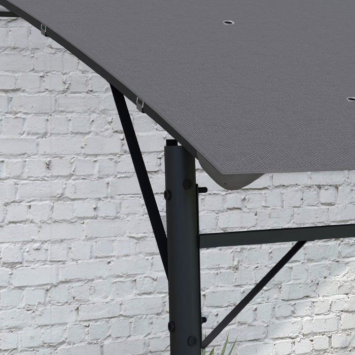 Outsunny Pergola Avec Auvent Uv30+, Pergola Gazebo En Acier, Gris Fonce