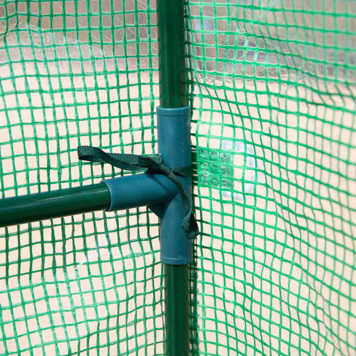 Outsunny Serre A 2 Niveaux Outsunny 84 \"x 56\" X 77\" Pour Plantes D'exterieur Couverture En Pe Cadre En Acier Avec Porte Enroulable Vert