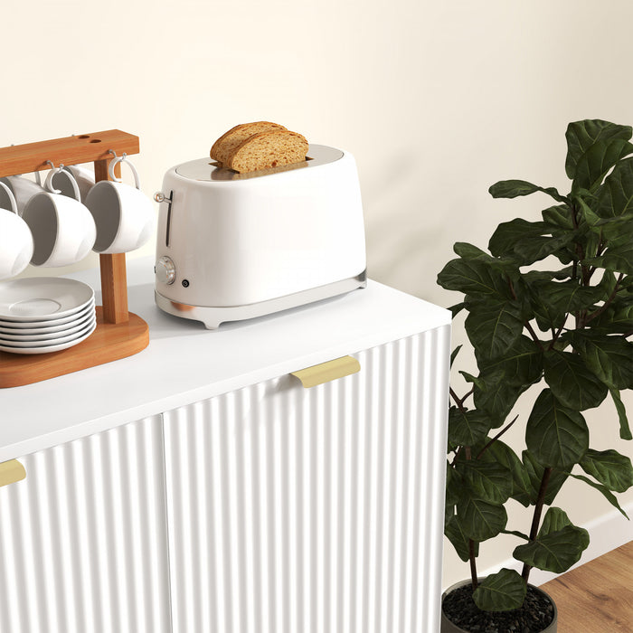 HOMCOM Buffet avec etageres reglables, Blanc