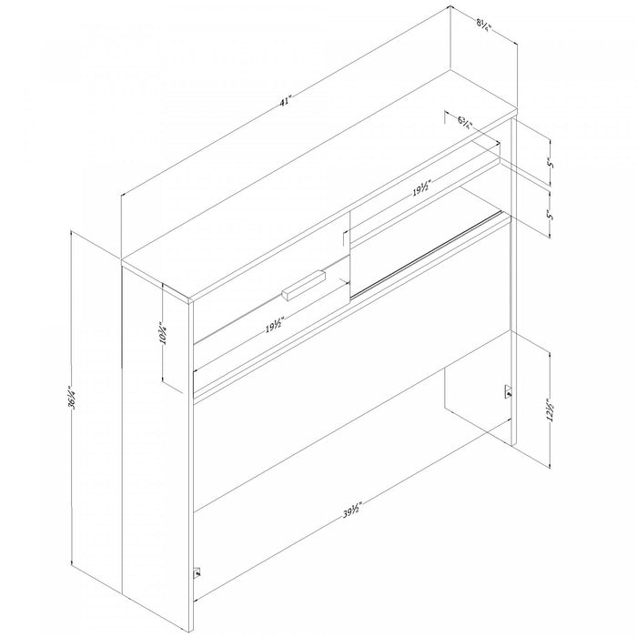 Noah Tête de lit bibliothèque Chêne blanchi, de Meubles South Shore