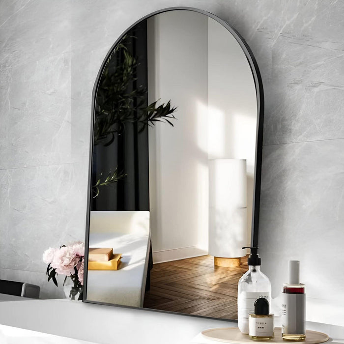 Miroir architectural Arcus 24 po x 36 po fabriqué à la main - noir