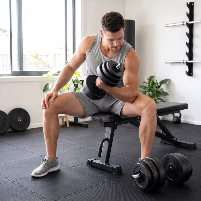 Soozier Set d’halteres reglables 3-en-1 50 kg