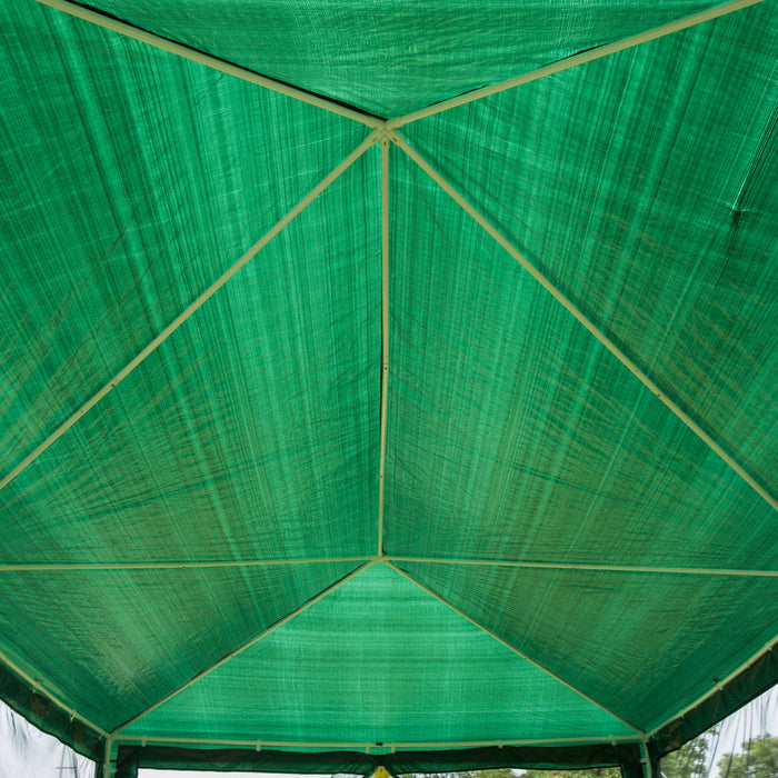 Outsunny 19'x9' Gazebo Tente De Fete Et Evenement En Plein Air Canopee Jardin Pare-soleil Avec Moustiquaire Amovible