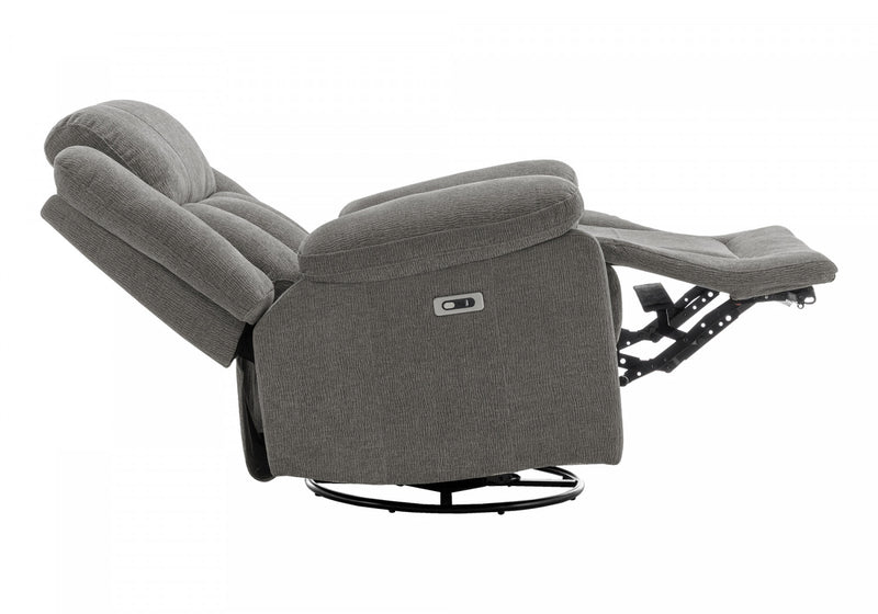Fauteuil Inclinable Electrique, 39\"L, Planeur, Pivoter, Port Usb Inclus, Tissu Gris Clair