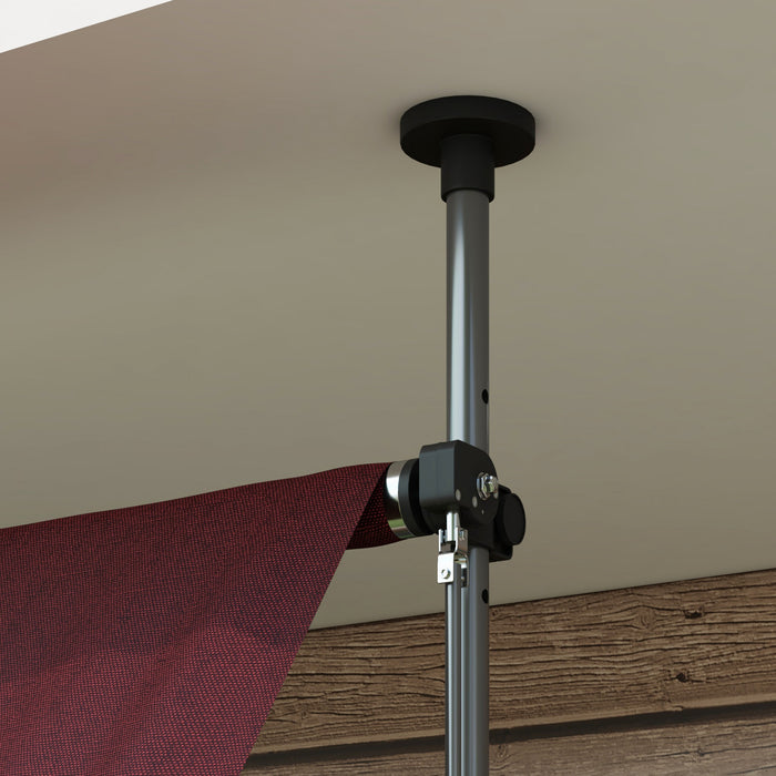 Auvent Retractable Outsunny 10' X 3', Autoportant Et Sans Vis, Bordeaux