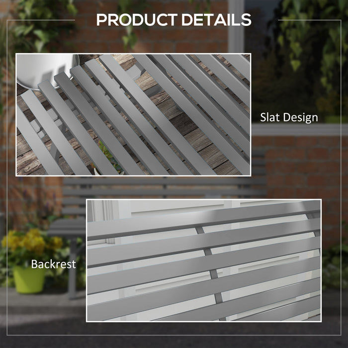 Outsunny Banc de Jardin 48.5\", Banc Leger en Aluminium pour Terrasse, Gris