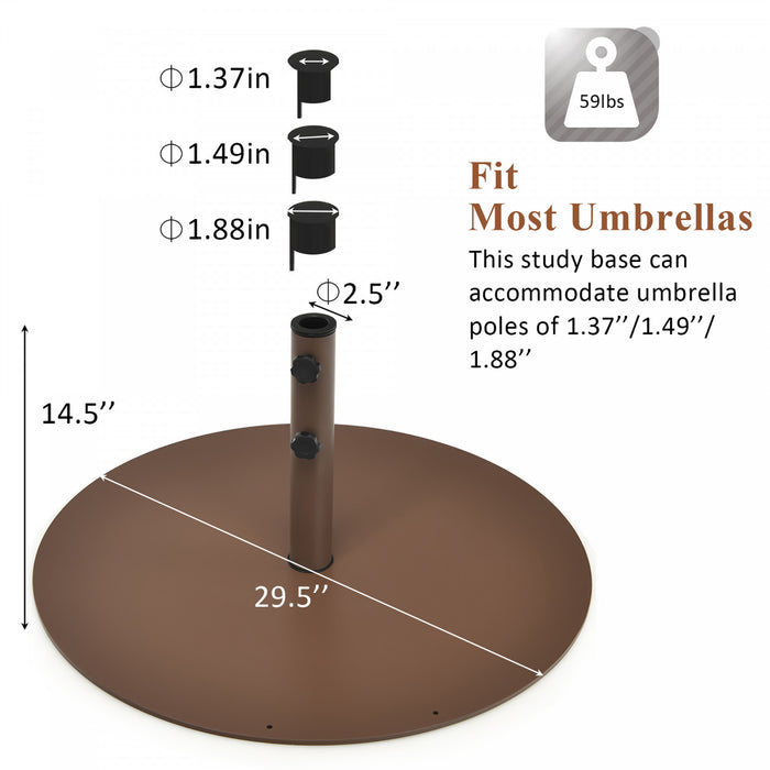 Costway Parasol de Patio 10ft exterieur avec pied de parasol rond robuste de 59 LBS