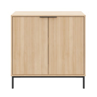  Armoire de rangement mince Nordika à 2 portes - chêne blond naturel