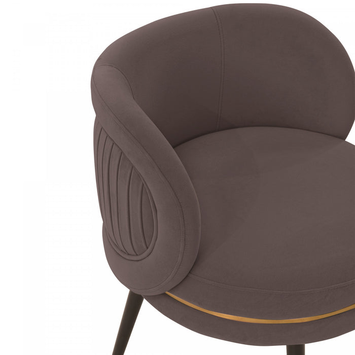 Chaise de salle a manger moderne en bois et velours Kaya gris - Lot de 2