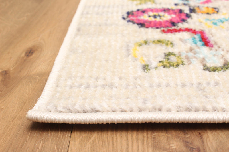 Tapis de Couloir Traditionnel Rosa 2'8\" x 8'2\" en Ivoire