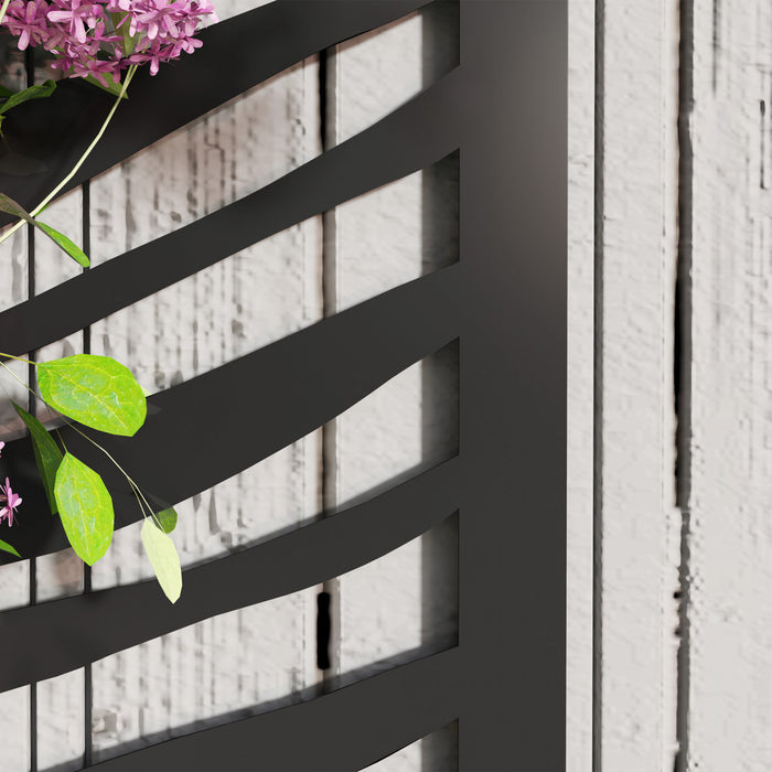 Outsunny Lit de jardin sureleve avec ecran de confidentialite mural, noir