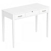 Console de 40 po avec 2 tiroirs et 1 miroir rabattable - blanche