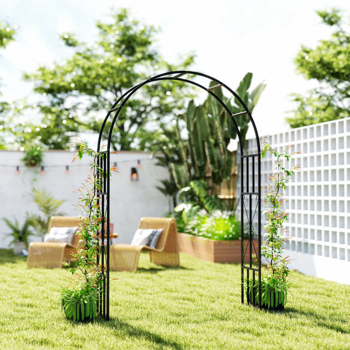 Outsunny Arche De Jardin En Acier De 7,3 Pi, Tonnelle De Jardin