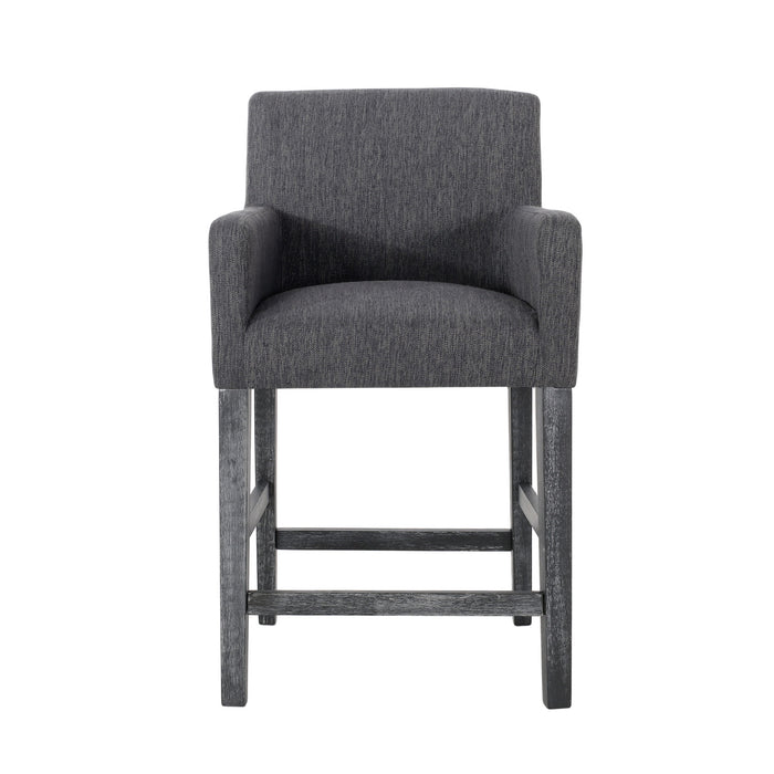 Ensemble De 2 Tabourets De Comptoir Lewis, Assise De 66 cm – Tissu Rembourre Et Pieds En Bois Massif, Charbon
