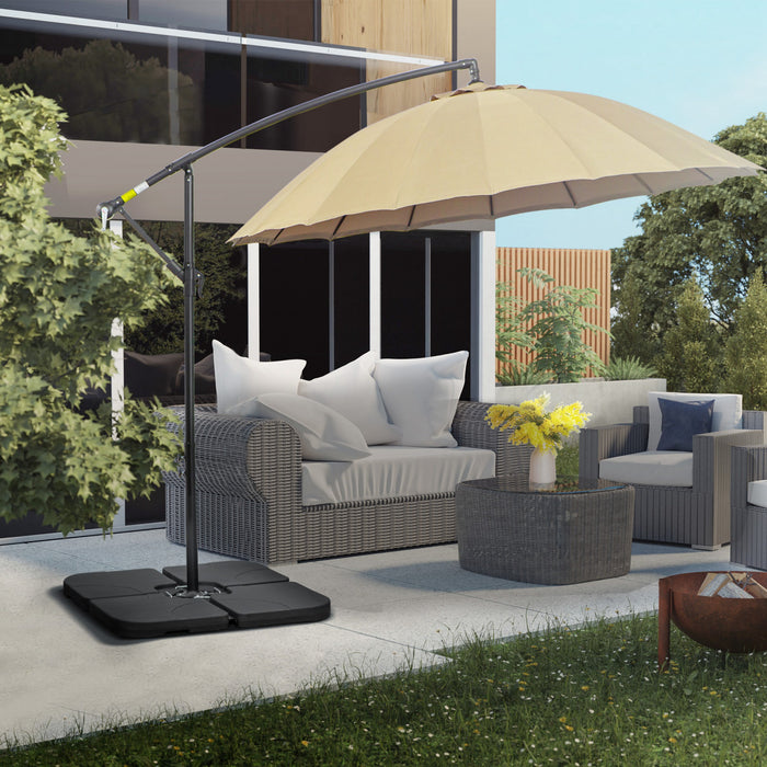 Outsunny Pied de parapluie 4 pieces avec verrouillage en U
