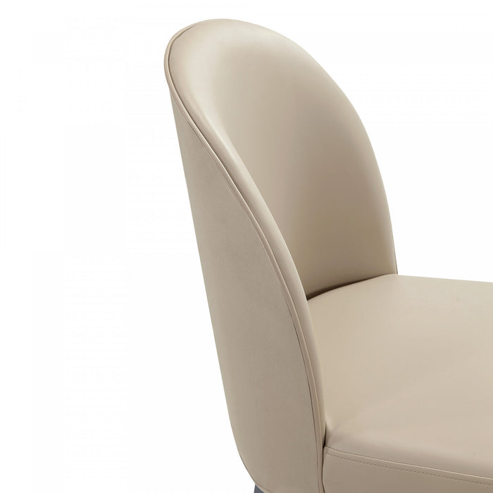 Chaise de salle a manger moderne en bois Hillman avec revetement en tissu couleur sable - Lot de 4