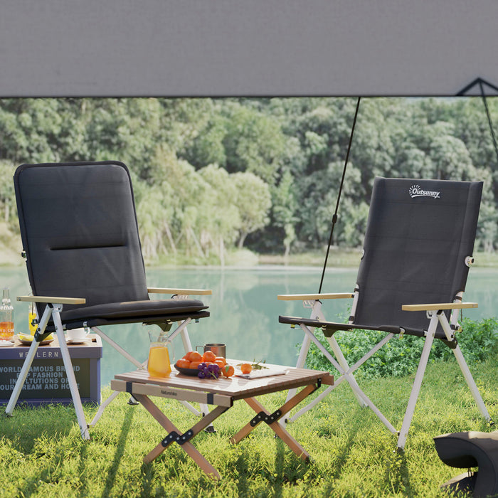 Outsunny Lot De 2 Chaises De Camping Pliantes Inclinables, Sac De Transport