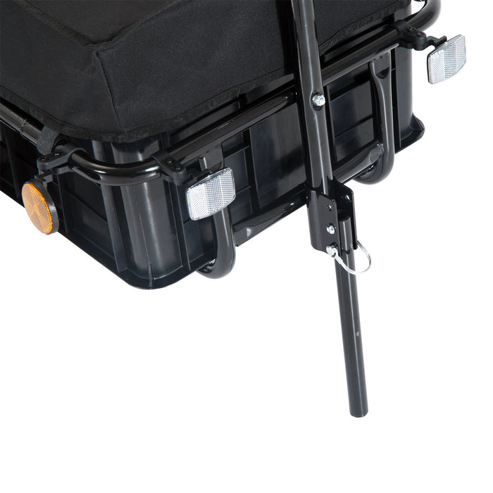 Aosom Multi-functional Bicycle Cargo Trailer Steel Large Bike Luggage Cart Carrier Black (en Anglais)