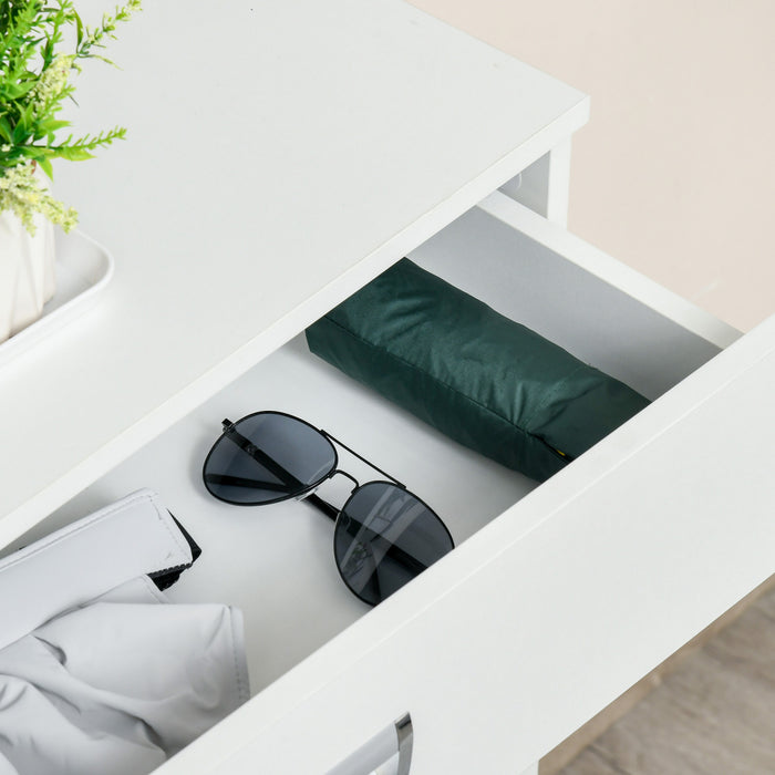 HOMCOM Meuble a Chaussures Moderne avec 3 Tiroirs pour 16 Paires, Blanc