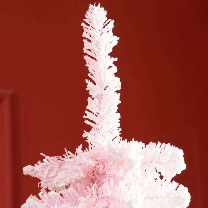 HOMCOM Arbre de Noel artificiel de 7pi, avec 490 branches realistes, rose
