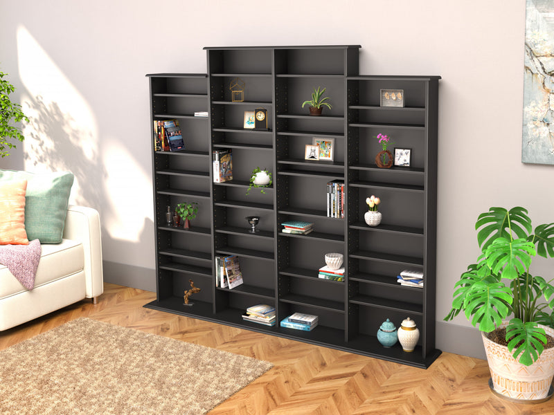 Etagere Multimedia A 34 Tablettes Reglables – Noir