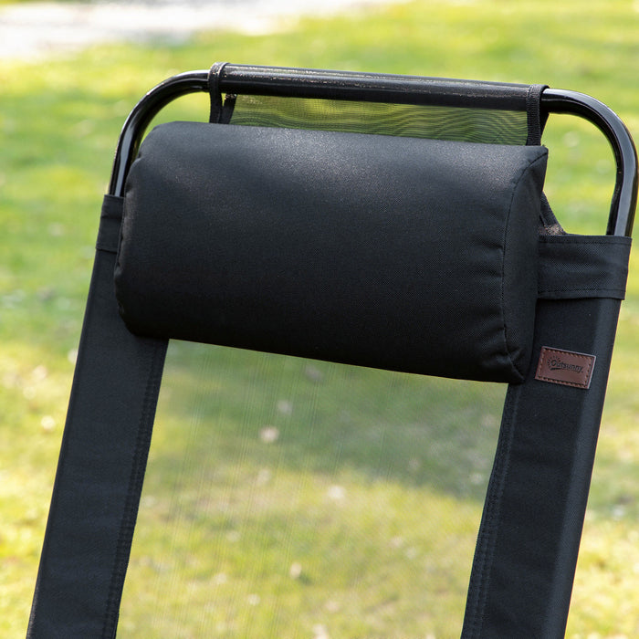 Ensemble De 4 Chaises Longues Pliantes Portables Outsunny, Noires.