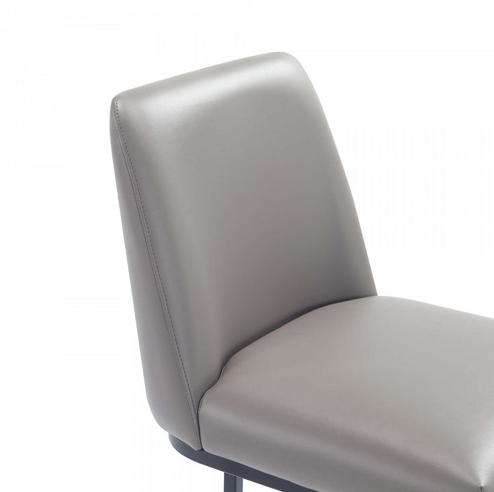 Tabouret de bar moderne en metal et tissu Serena, coloris taupe