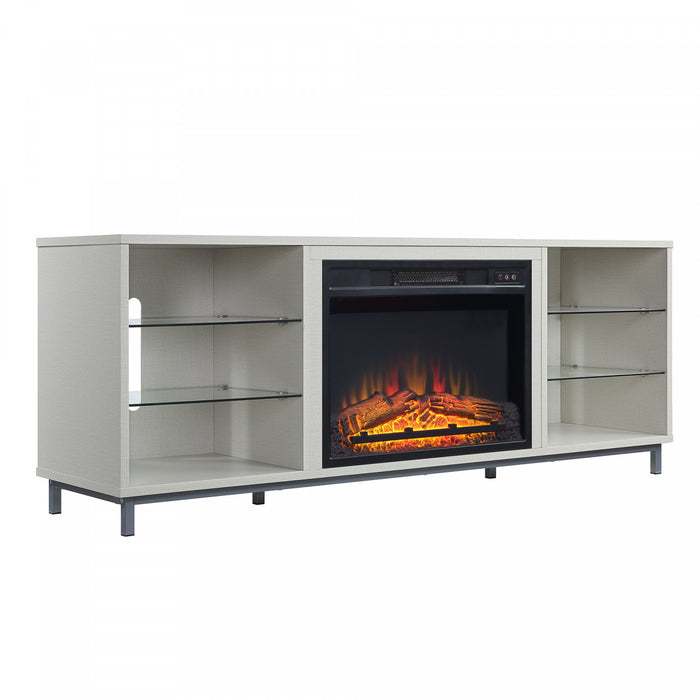 Foyer electrique moderne Brighton 2 pieces en noir et beige