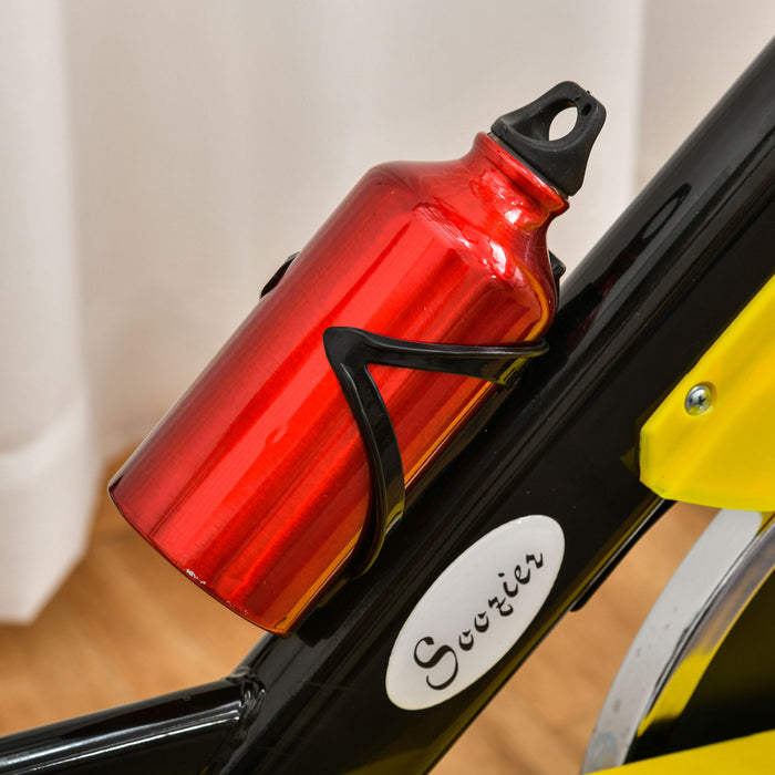 Soozier Velo D'exercice Stationnaire, Velo D'entrainement Cardio D'interieur Avec Resistance Reglable Par Courroie, Siege, Guidon Avec Ecran Lcd Pour La Salle De Sport A Domicile