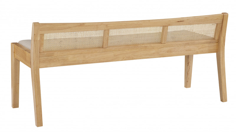 Banc Bauer en tissu et en cannage - naturel