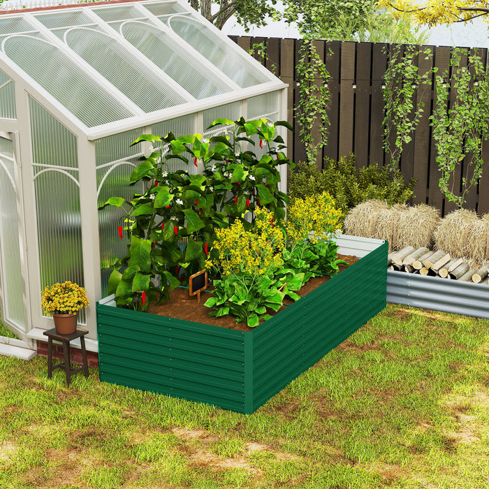 Outsunny Lit de jardin sureleve, jardiniere 8' x 4' x 2', vert