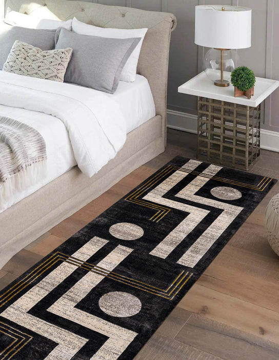 Tapis Contemporain Erisa 2'2\" x 7'7\" en Gris