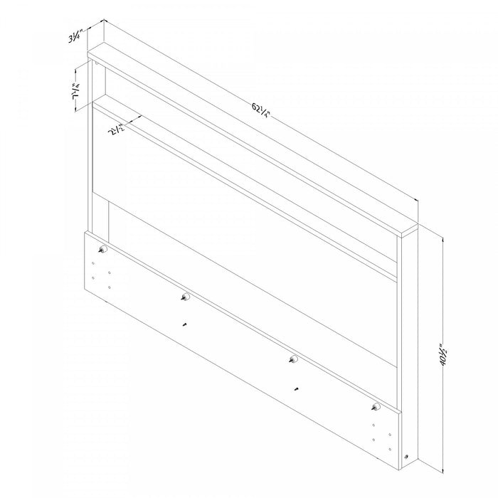 Tête de lit Musano avec tablette - chêne nordique